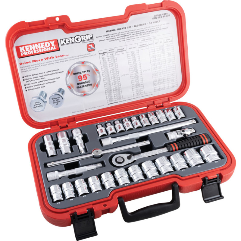 1/2IN. SOCKET SET, METRIC, SET OF 30