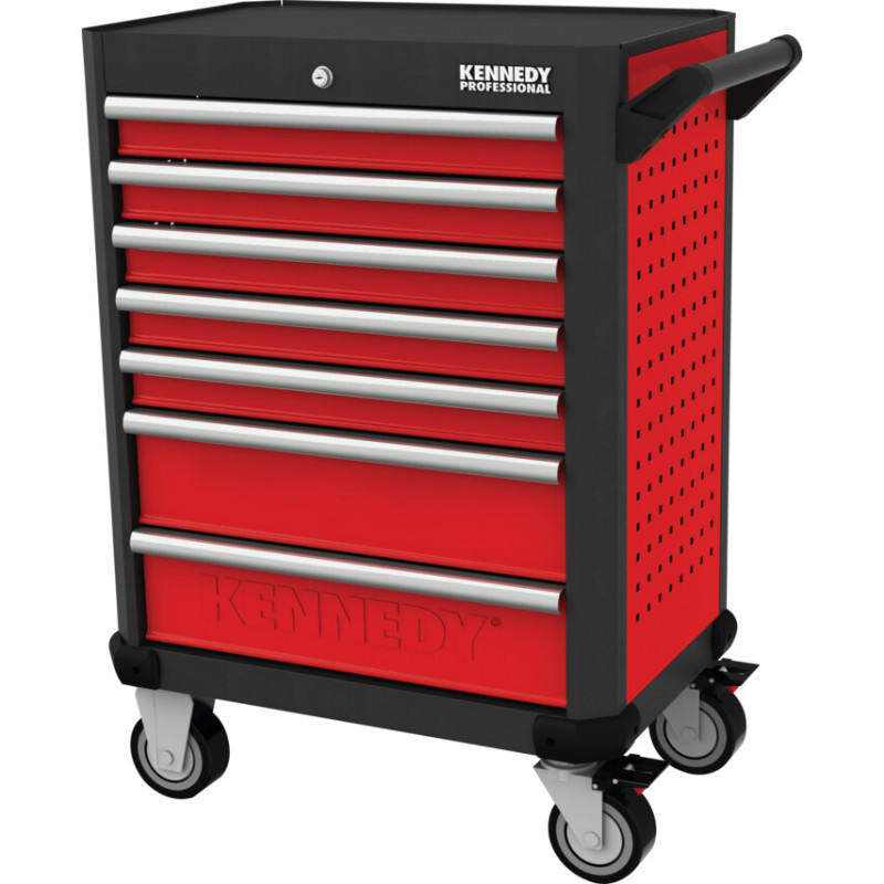 ROLLER CABINET, ULTIMATE RANGE, RED/BLACK, 7 DRAWERS, (H) 844MM X (W) 461MM X (L) 706MM