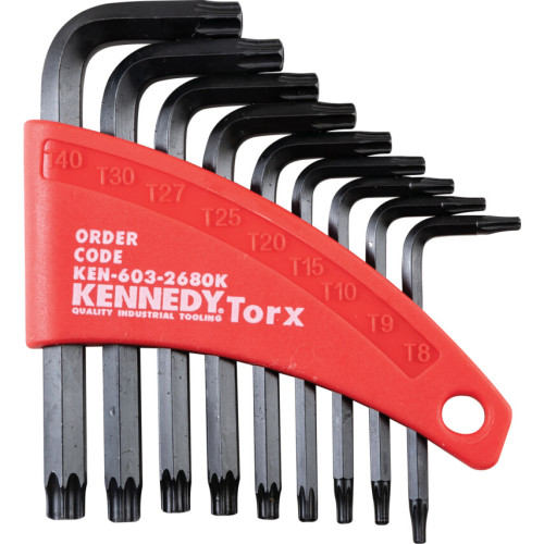 090-24TS, TORX KEY, L-HANDLE, TAMPER-PROOF TORX, T8-T40, 9-PIECE