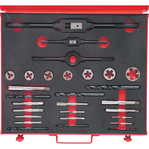 TAP, DIE & DRILL SET, #10 TO 3/4 UNC, UNC, SET OF 28