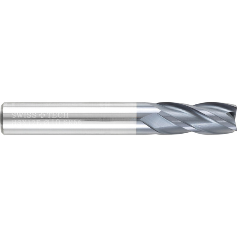 66, END MILL, SHORT, PLAIN ROUND SHANK, 10MM, CARBIDE, ALTIN